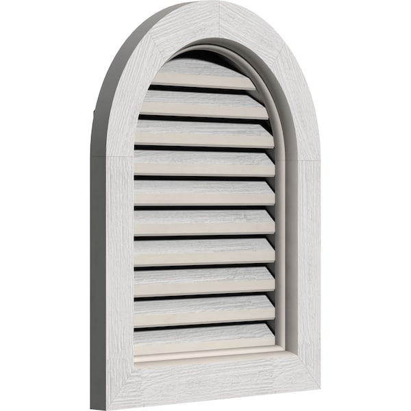 Round Top Gable Vent, Functional, Western Red Cedar Gable Vent W/Brick Mould Face Frame, 12W X 22H